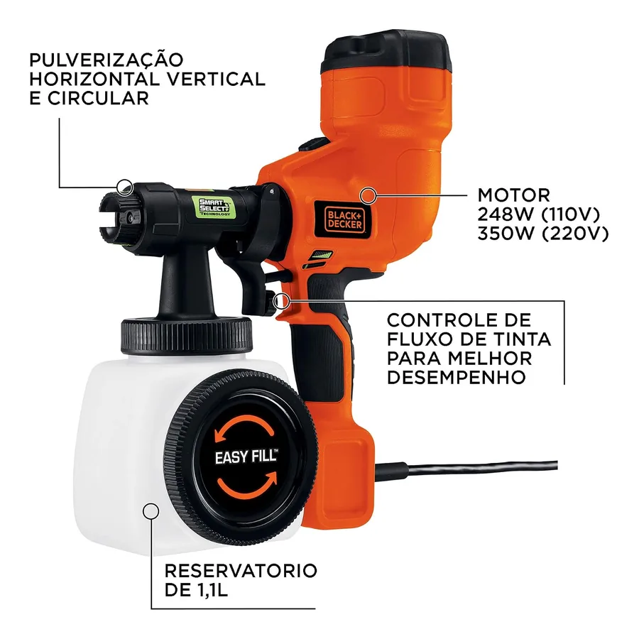 Ajuste de fluxo da pistola BTPT1000