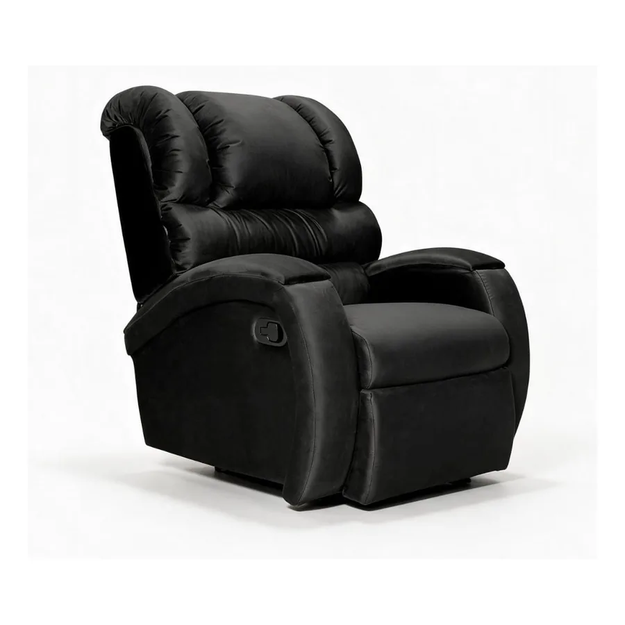 Poltrona Reclinável Zero Wall Imperial em Suede Preto para Sala e Descanso