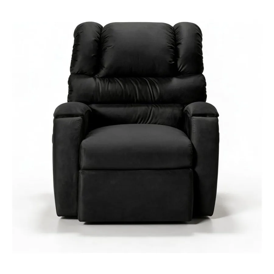 Poltrona Reclinável Zero Wall Imperial em Suede Preto para Sala e Descanso, imagem 4
