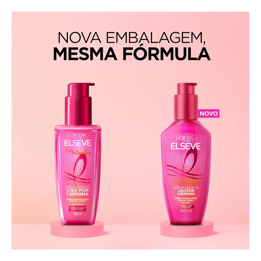 Aplicação do sérum leave-in Elseve Liso dos Sonhos