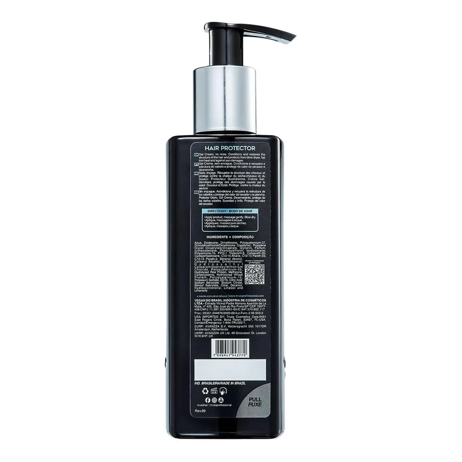 Rótulo do leave-in Truss Hair Protector