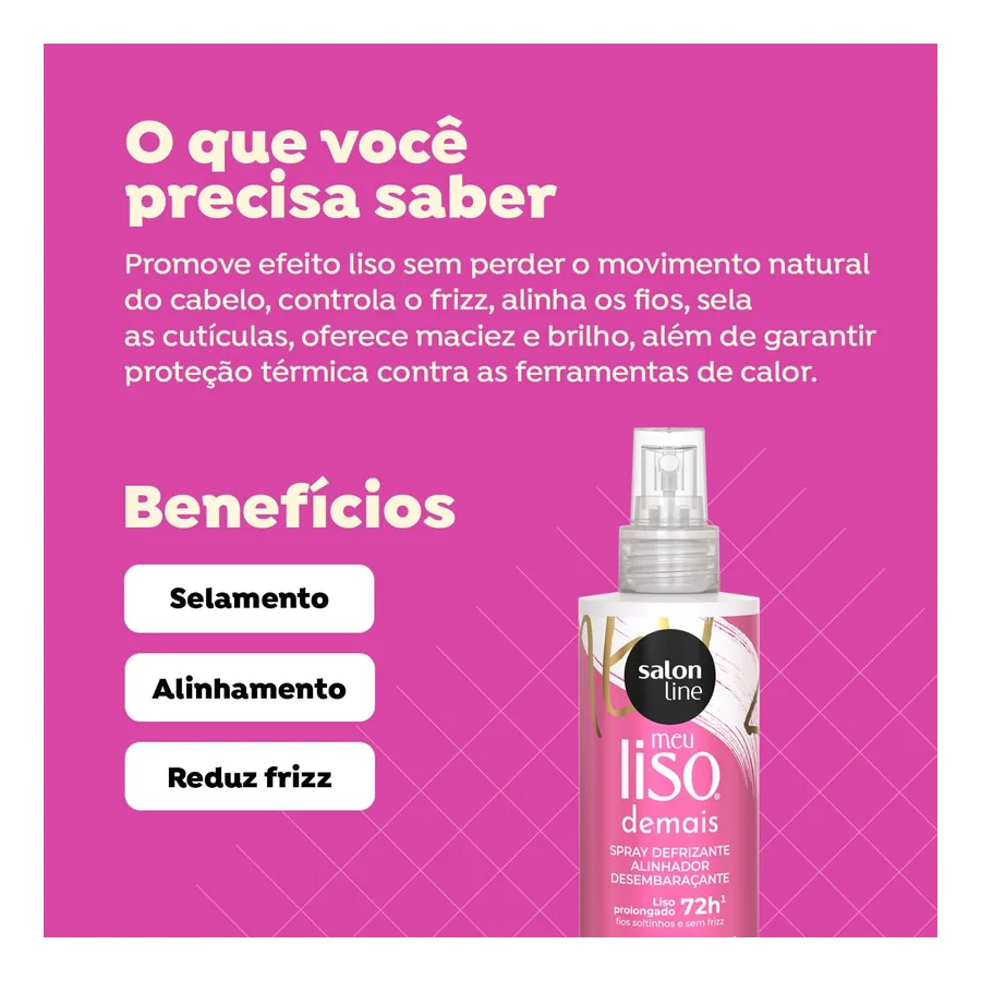Aplicação do spray Salon Line Meu Liso Demais