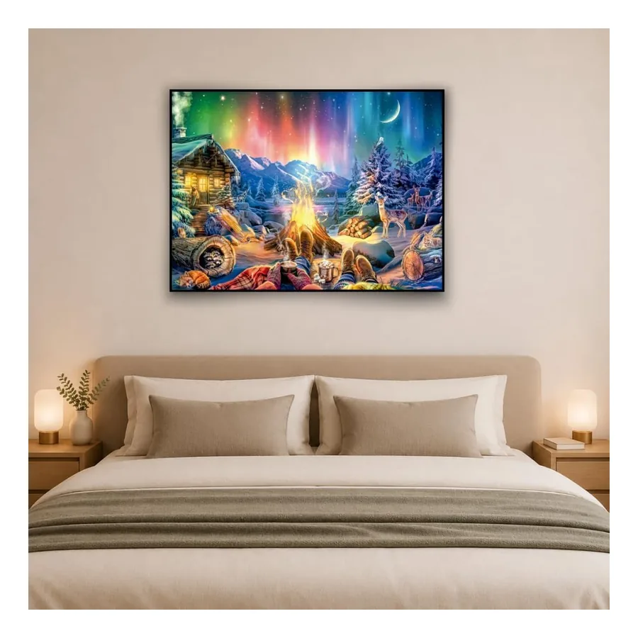 Detalhe das cores da Aurora Boreal