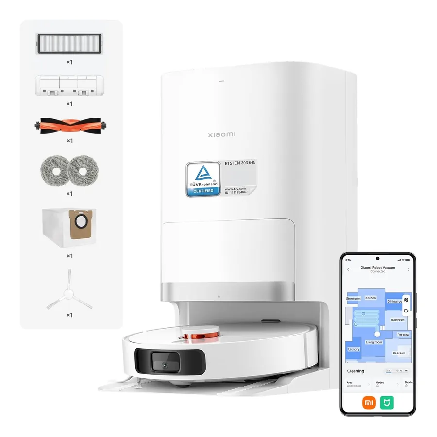 Robô Aspirador Xiaomi Vacuum X20+ branco com estação