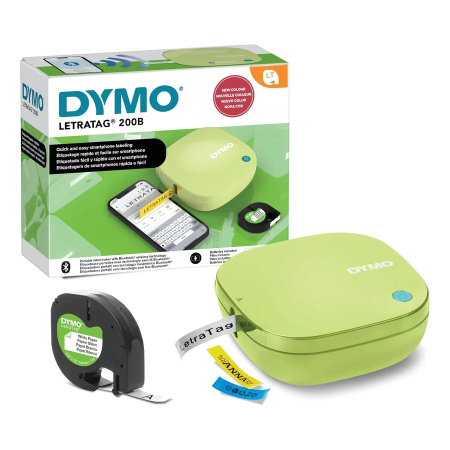 Rotulador Dymo Letratag 200B amarelo pistache