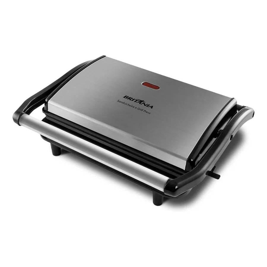 Sanduicheira Grill Britânia GR27I vista frontal inox
