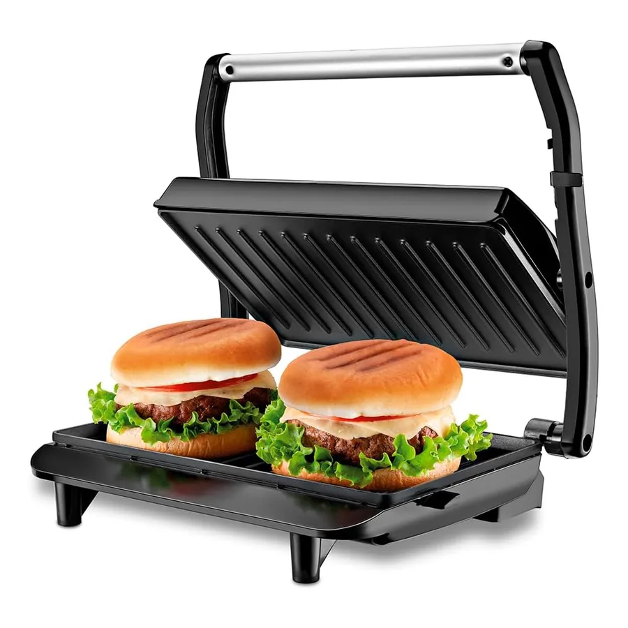 Sanduicheira Grill Mondial PG-01 preta/inox