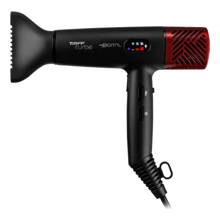 Secador Profissional Taiff Turbe Digital preto e vermelho
