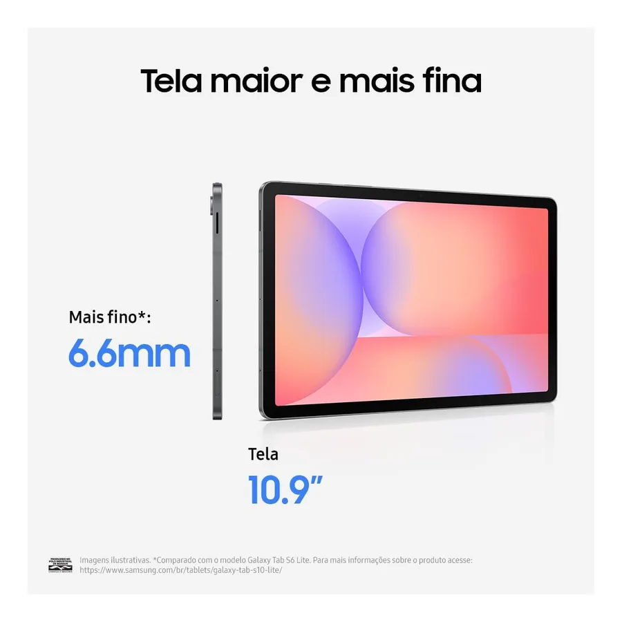 Tela 10.9 do S10 Lite