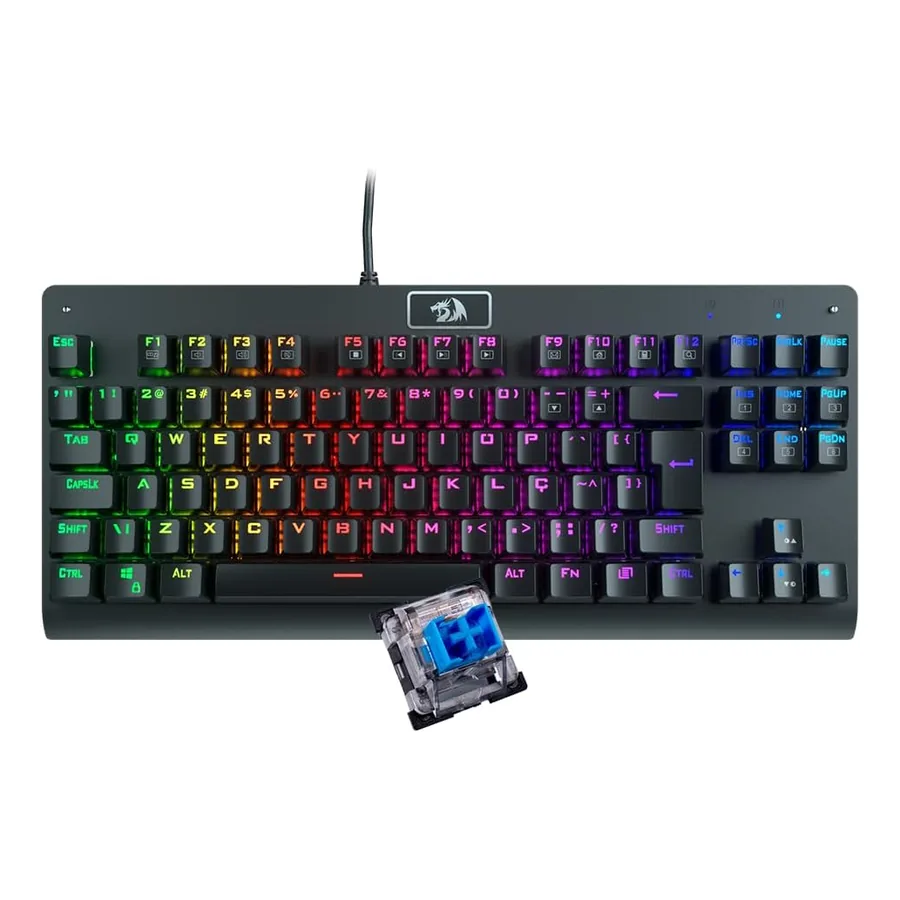Teclado Redragon Dark Avenge K568-2 preto com iluminação RGB