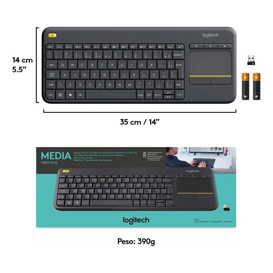Teclado Logitech K400 Plus, imagem 4
