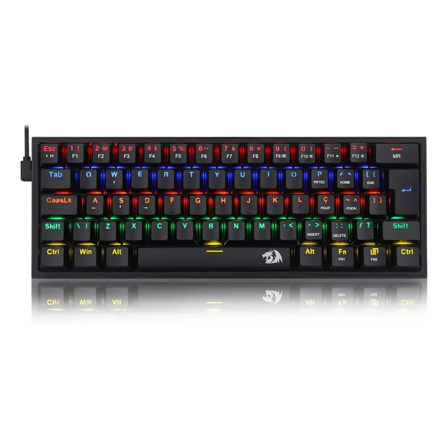 Teclado mecânico Redragon Lakshmi Gamer com iluminação Rainbow