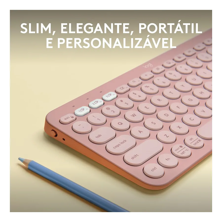 Teclas arredondadas do Pebble Keys K380s