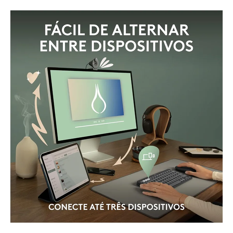 Teclado Logitech Pebble Keys K380s, imagem 4