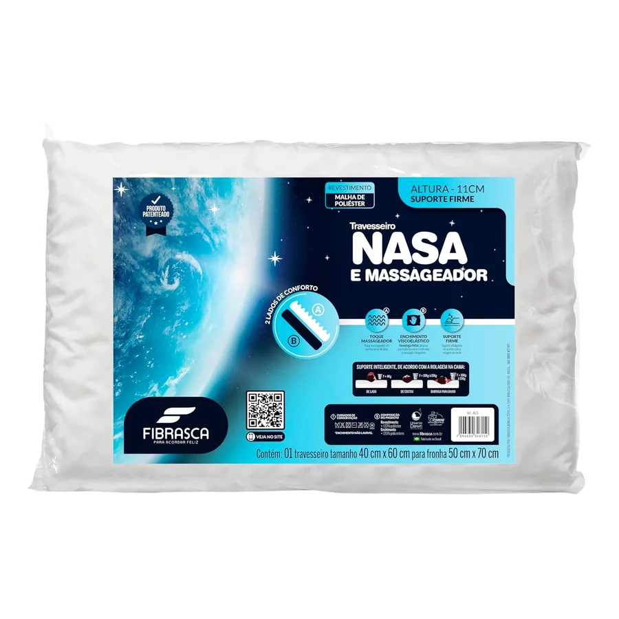 Travesseiro Ortopédico Fibrasca Nasa Massageador
