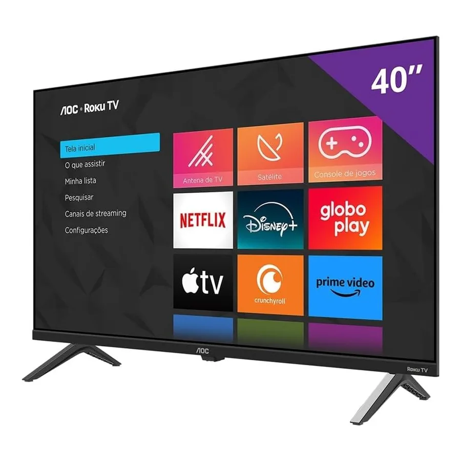 Smart TV AOC 40" controles e conectores