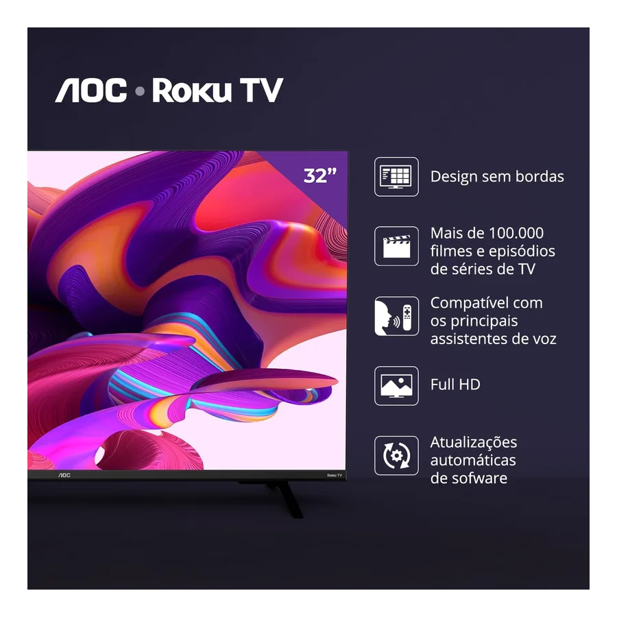 Smart TV AOC 32" 32S5135/78G, imagem 4