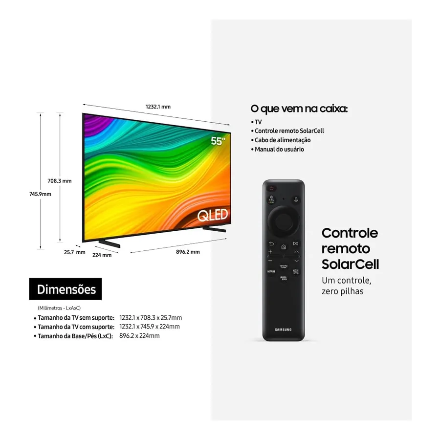TV QLED 55” Samsung Smart 55Q60D, imagem 4