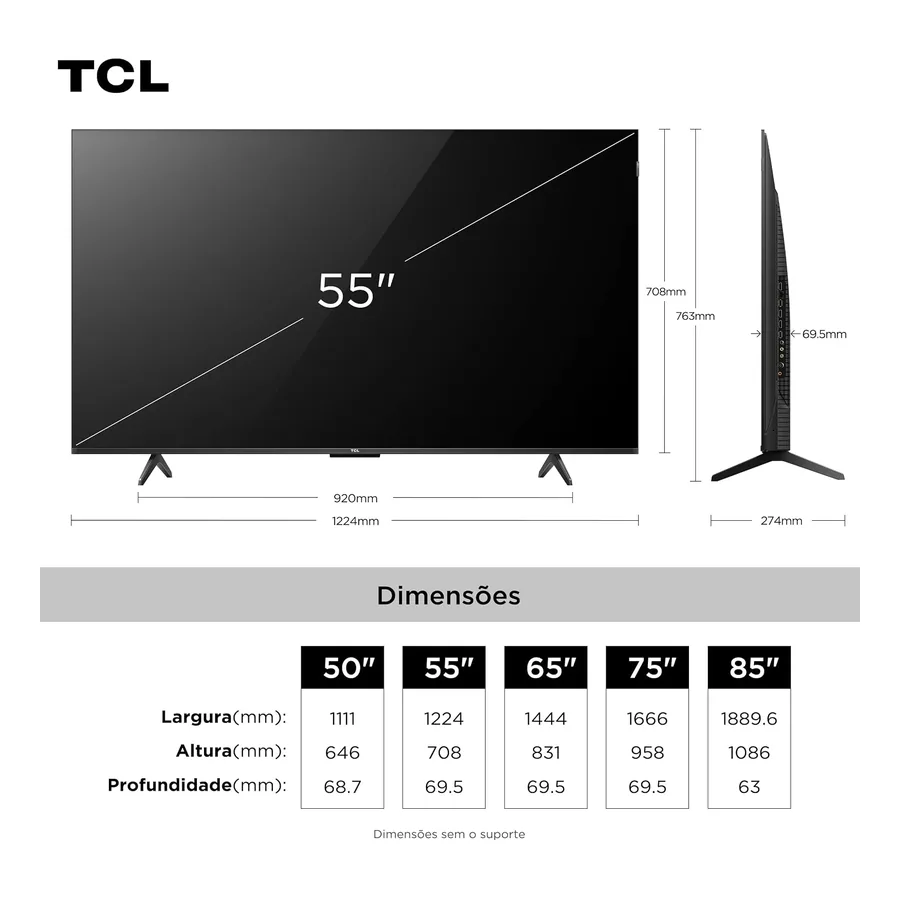TV QLED 55” TCL Smart P7K, imagem 4
