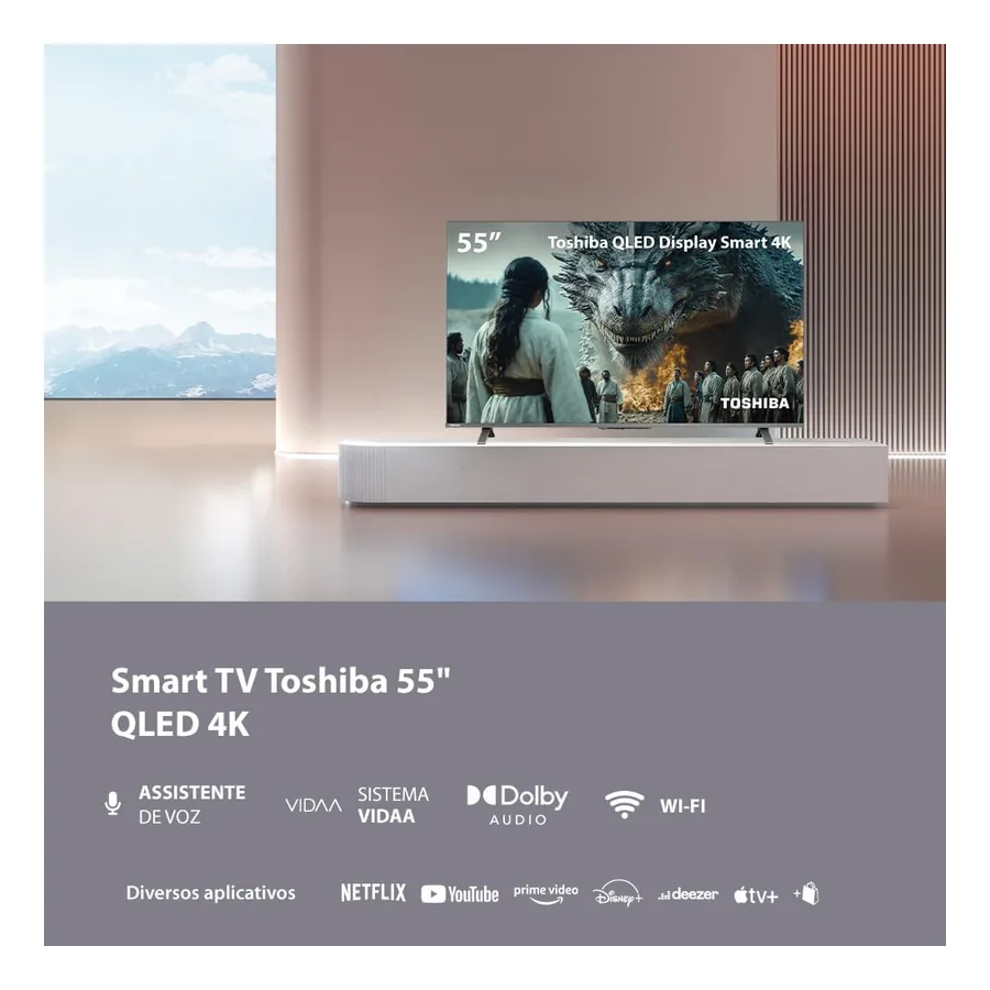 TV QLED 55” Toshiba TB060E, imagem 3