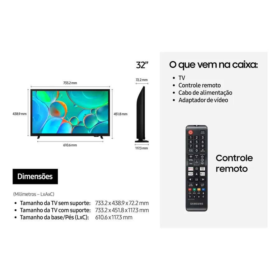 Smart Tv Samsung 32" H5000F, imagem 4
