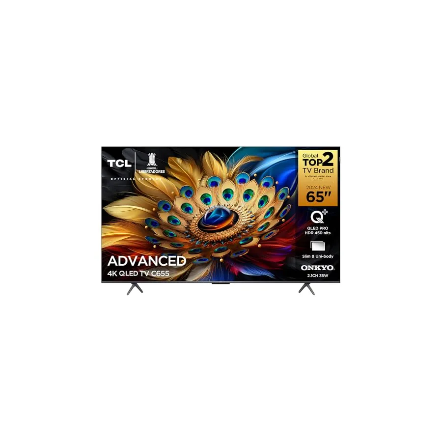 Smart TV TCL 65" C655 ângulo lateral