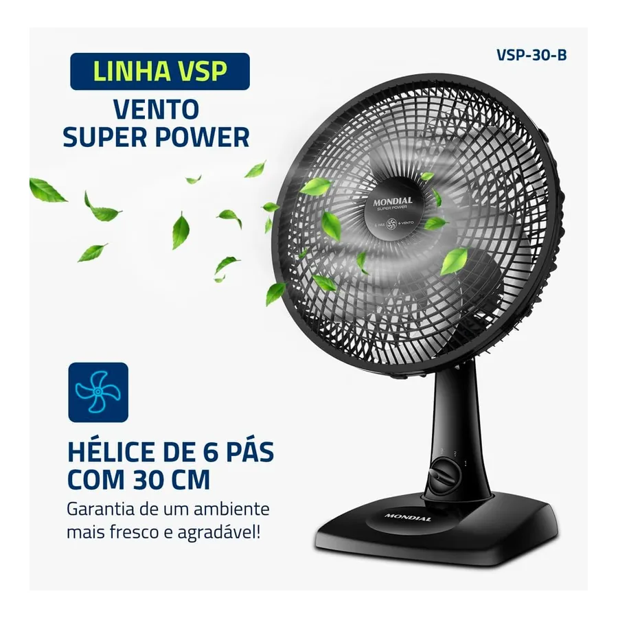 Grade frontal removível do Ventilador Mondial Super Power