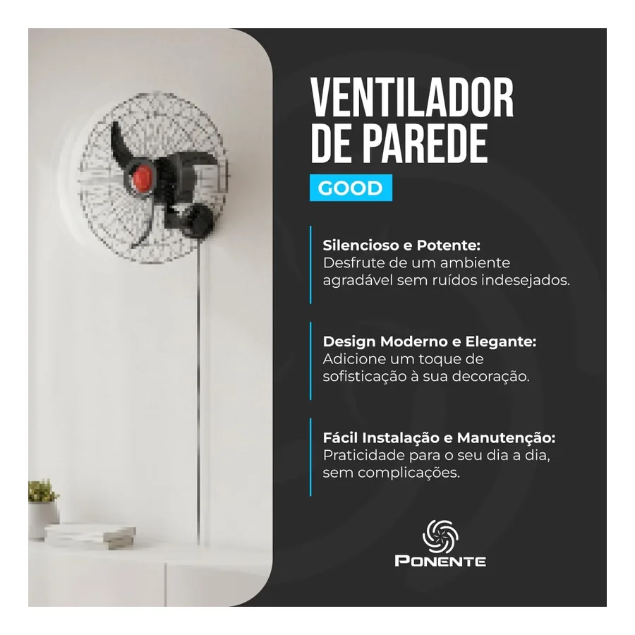 Ventilador de parede Ponente Good, imagem 4