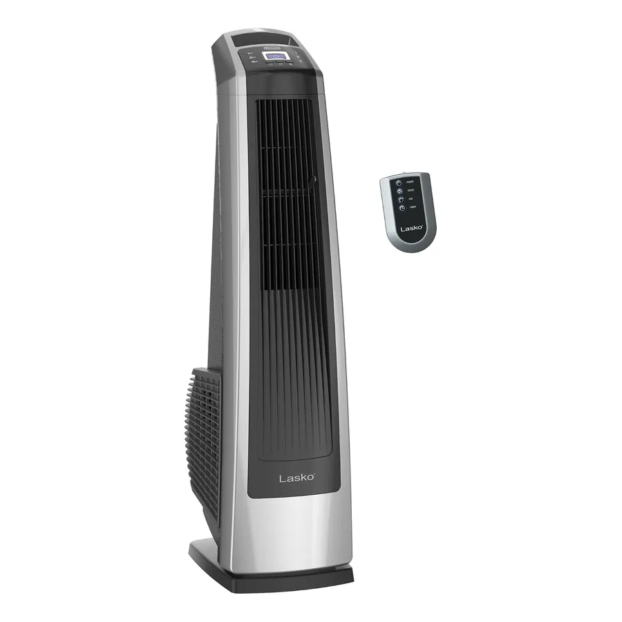 Ventilador de torre Lasko U35115 prateado e preto