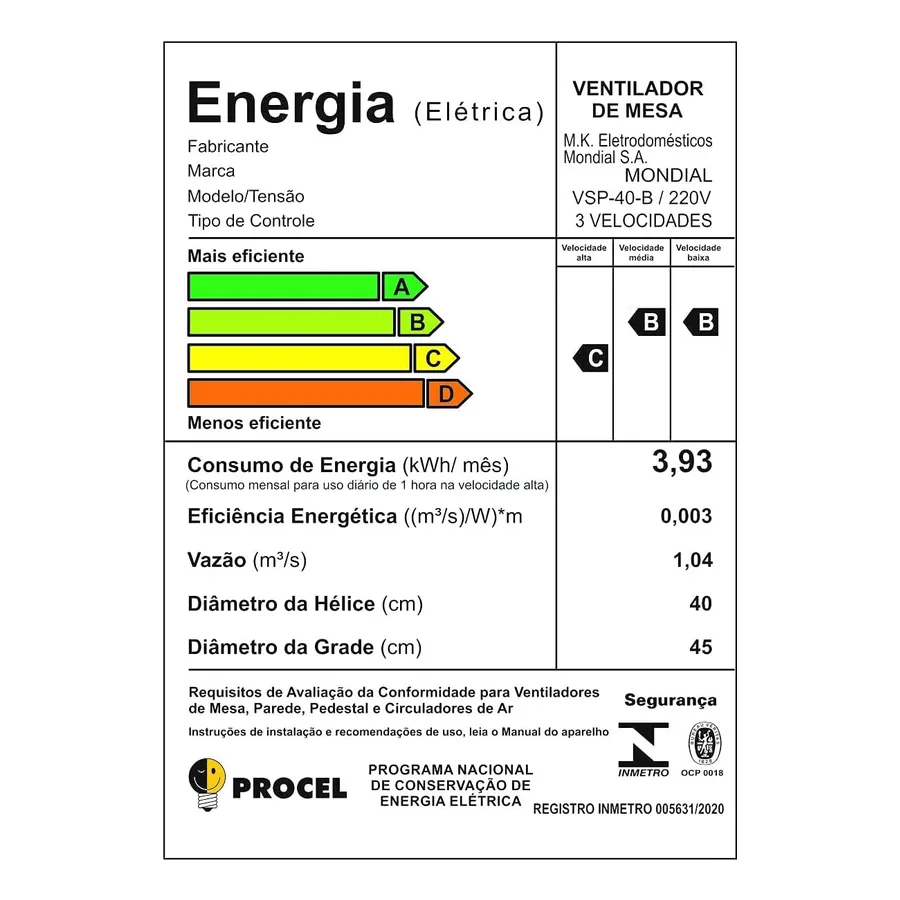 Ventilador de Mesa Mondial Super Power, imagem 3