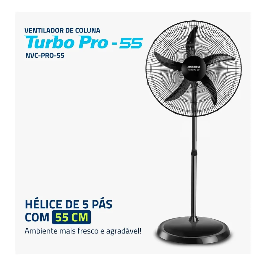 Ventilador de Coluna Mondial Turbo Pro 55, imagem 3