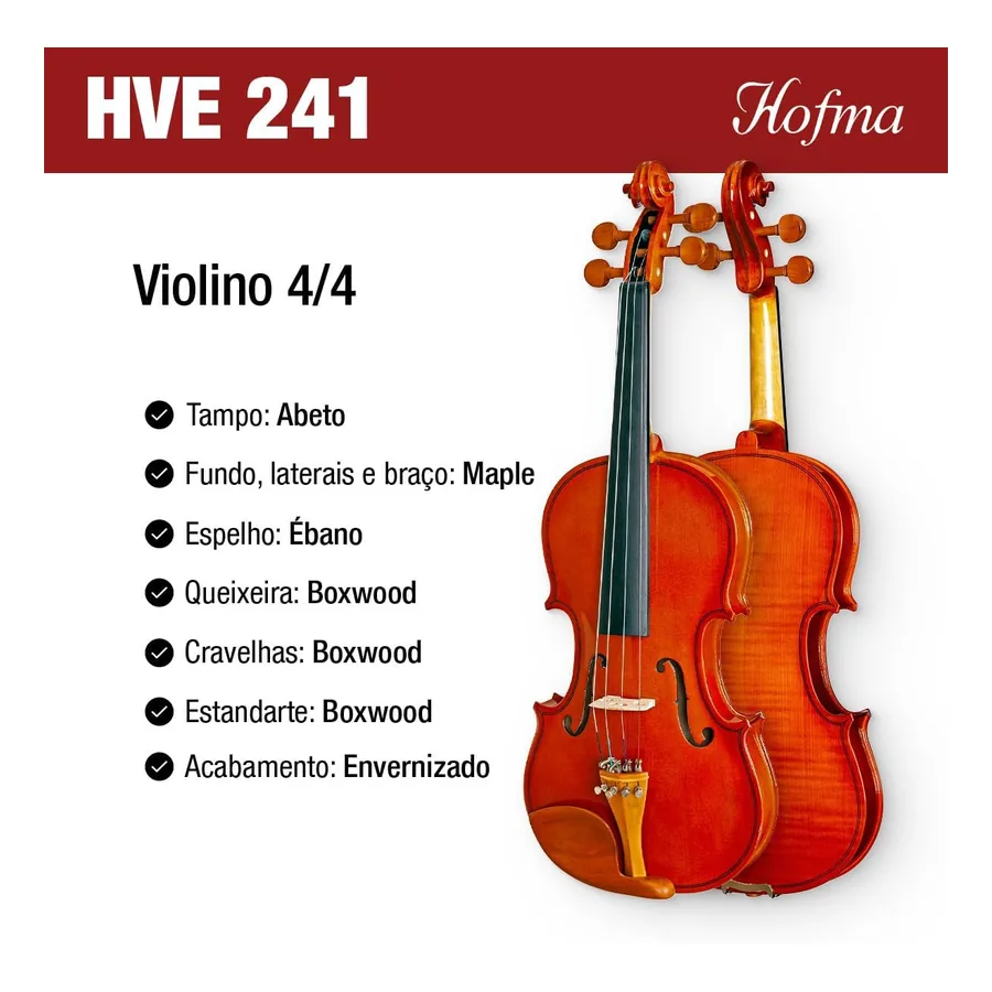 Estojo super luxo do Violino Hofma HVE241