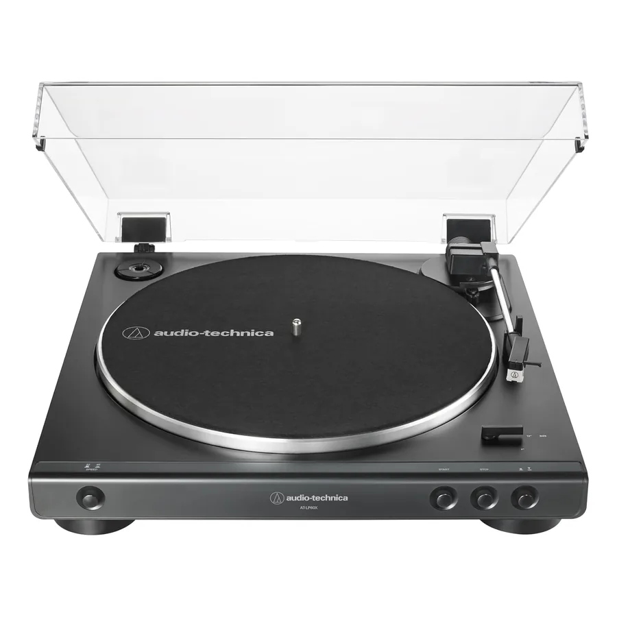 AT-LP60X-BK com capa contra poeira