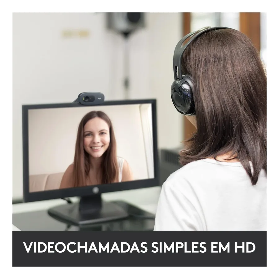 Detalhe do clipe universal da Logitech C270