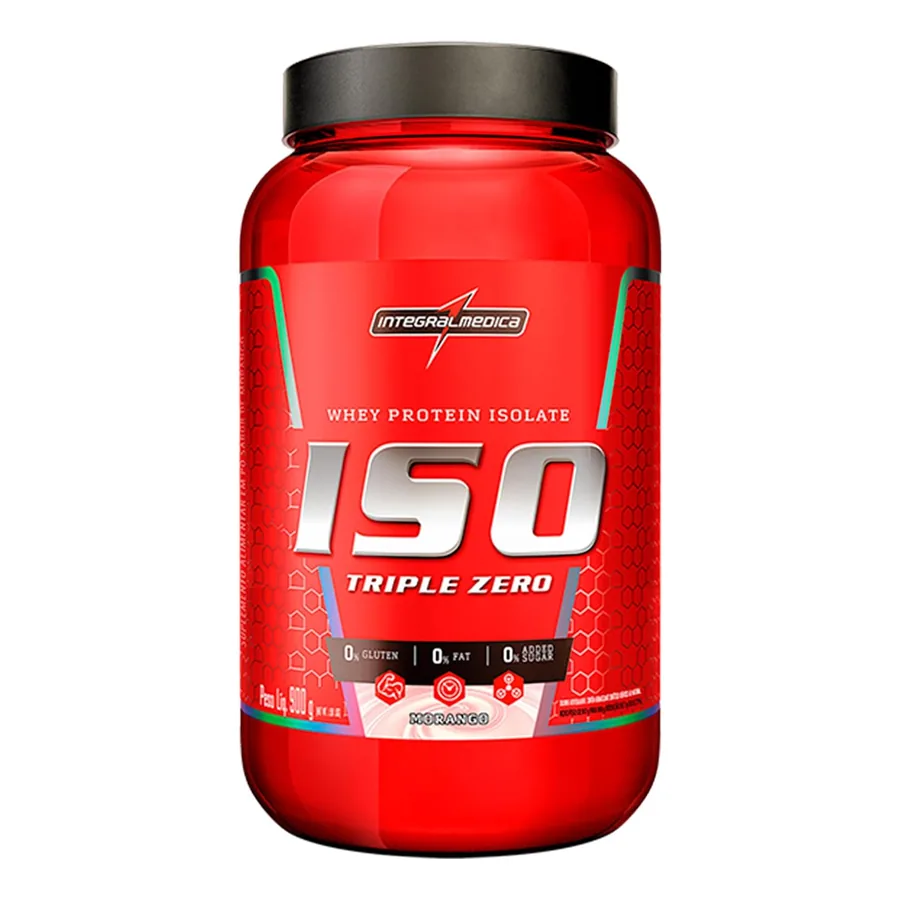 Whey Iso Triple Zero IntegralMedica sabor morango