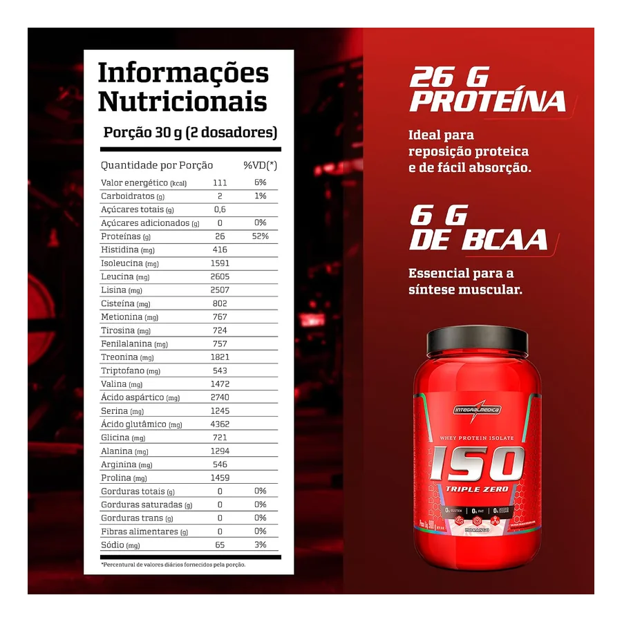 Whey Protein Isolado Integralmédica ISO Triple Zero, imagem 4