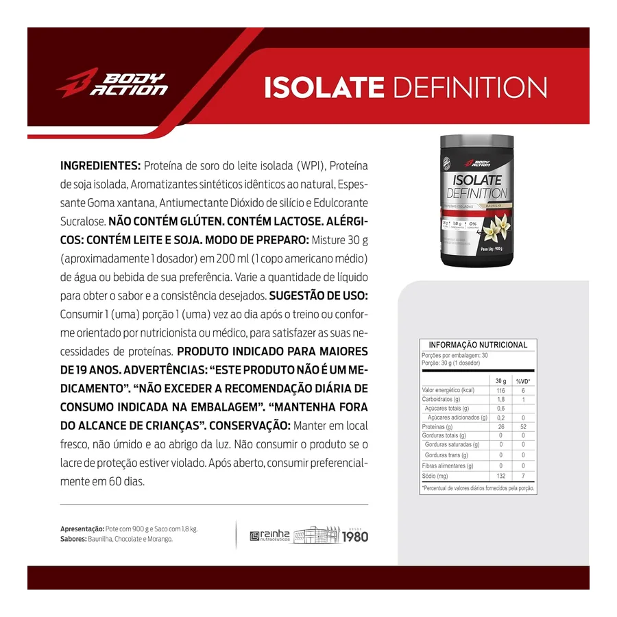 Whey Protein Isolado Bodyaction Isolate Definition, imagem 4