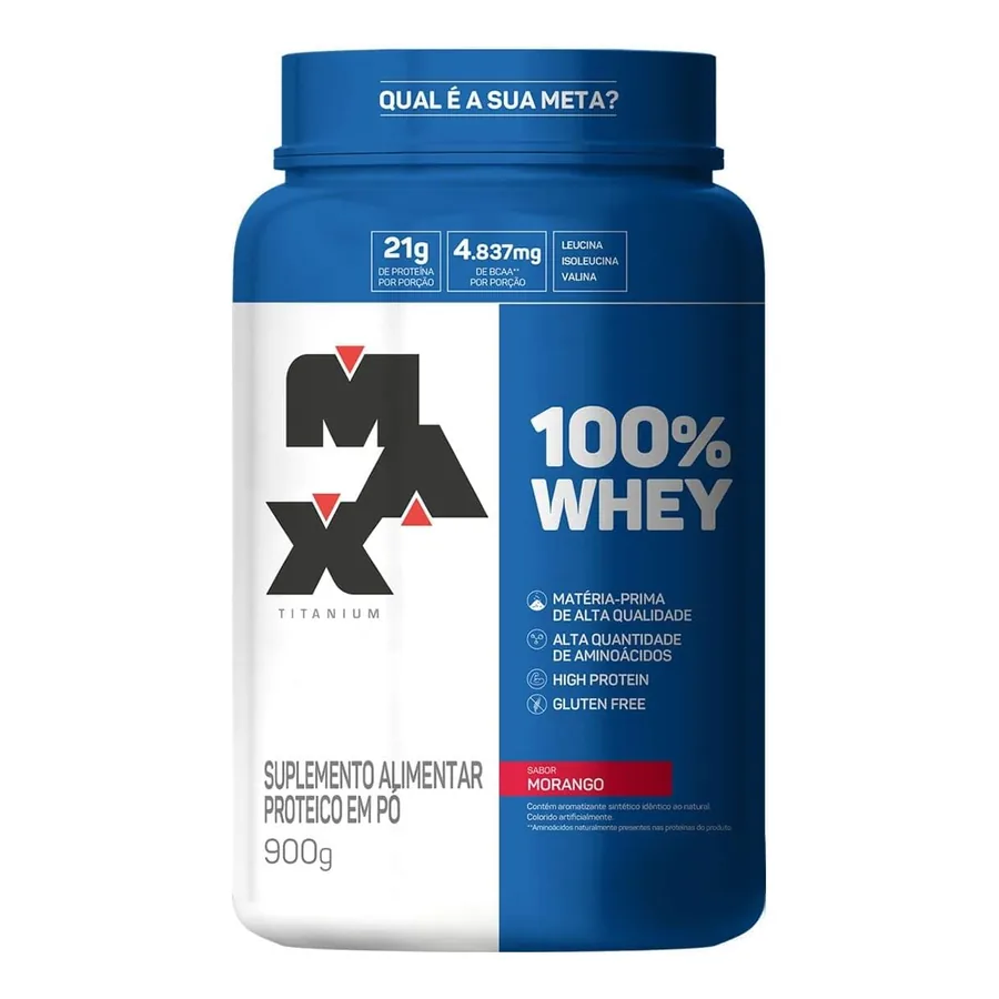 100% Whey Max Titanium morango