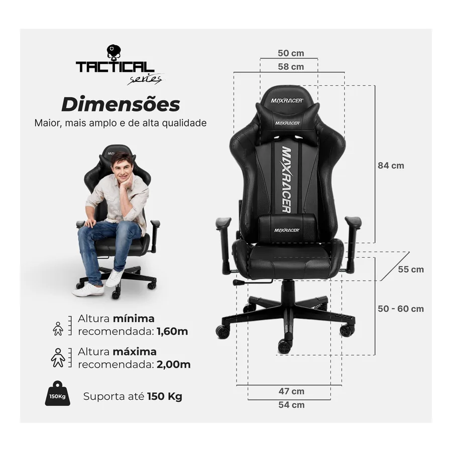 Cadeira Gamer Max Racer Aggresive, imagem 4