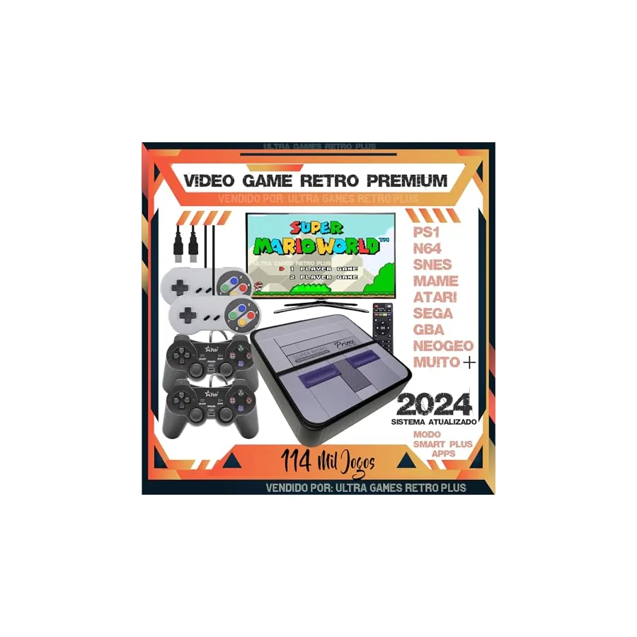 Console retro UltraGames com 4 controles